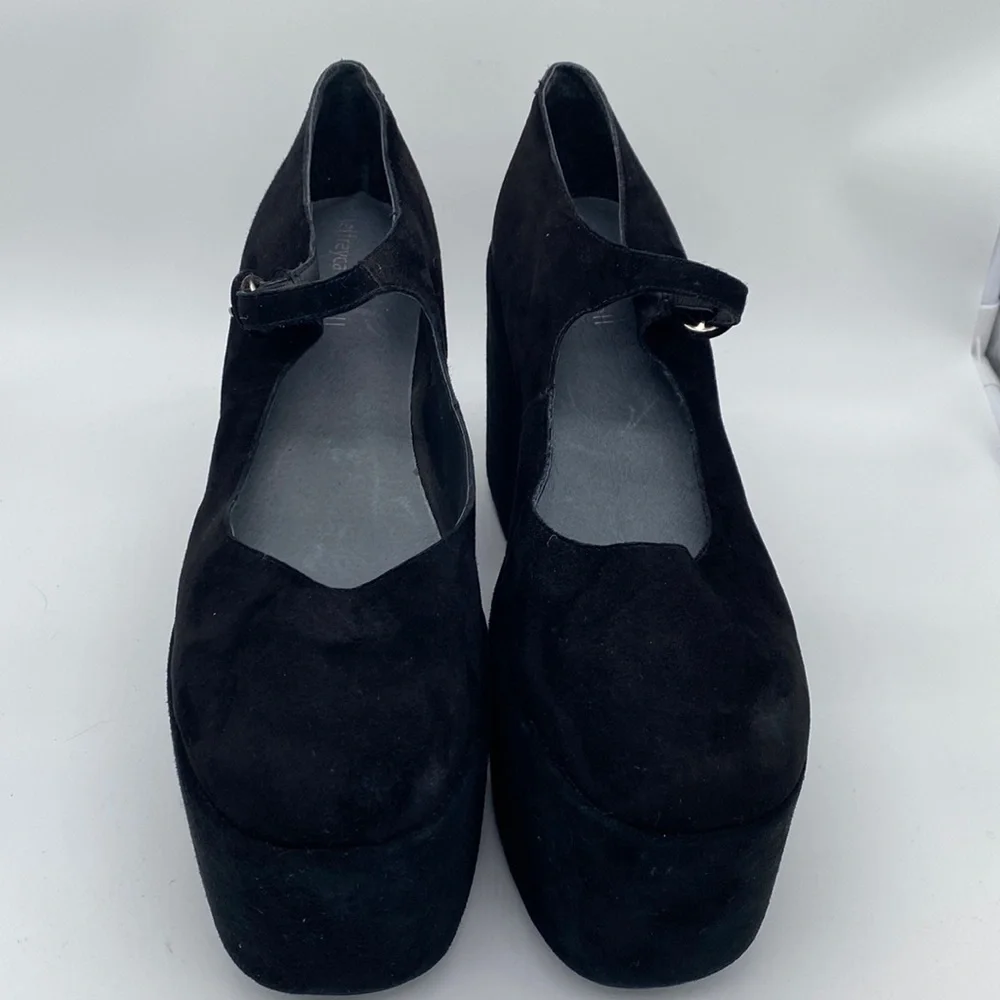 Jeffrey Campbell Black Suede Platform Mary Janes